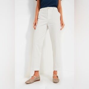 White Chino Collins Pants